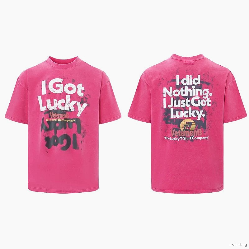 Casual Statement graphic T-shirt Black Colorful Lucky for Streetwear Looks