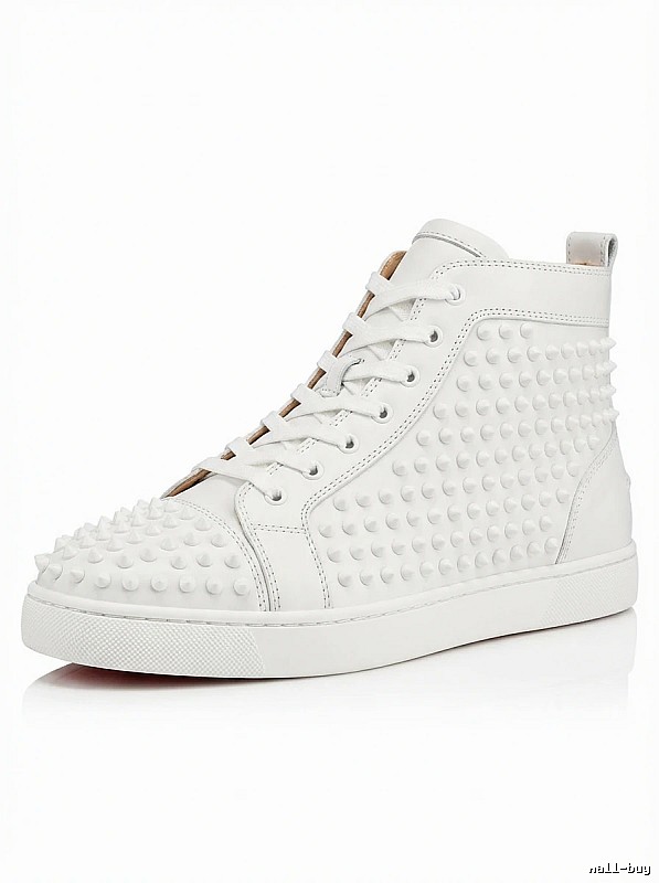 Christian Louboutin rivet trendy and cool white shoes