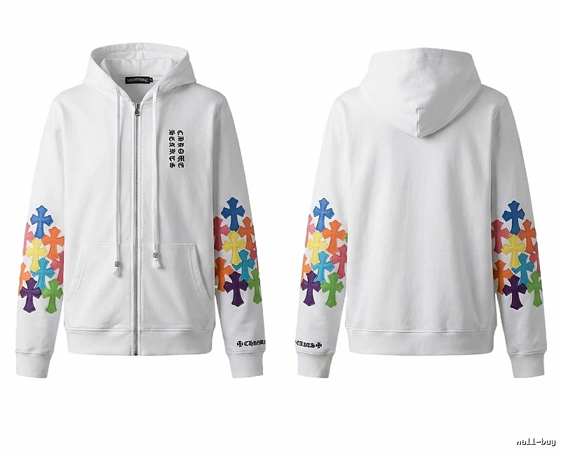 Chrome Hearts Colorful Cross White Hoodie