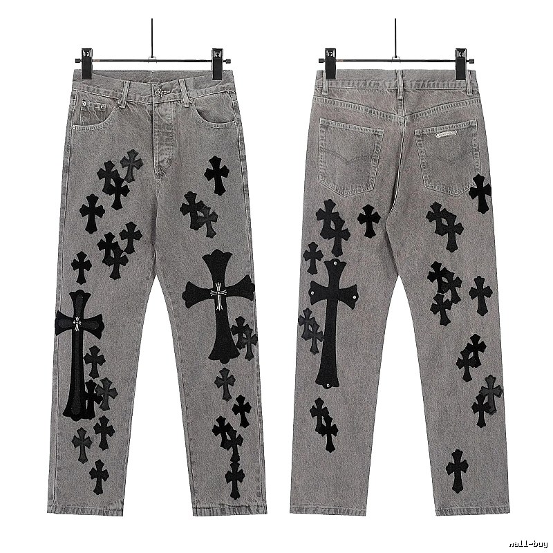 Chrome Hearts Compact Graphic jeans Light Denim Jeans for Smart Casual Looks