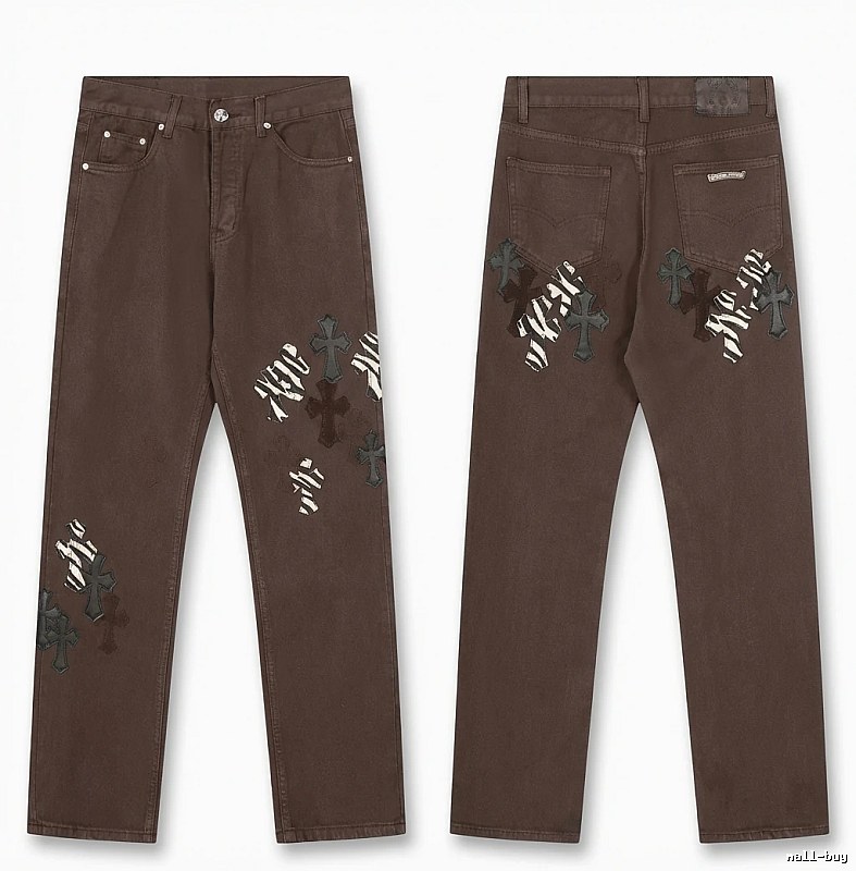 Chrome Hearts Cross Dark Style Brown Pants