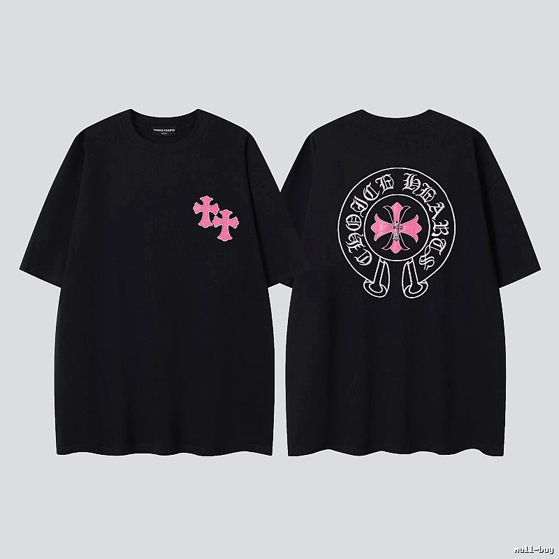 Chrome Hearts Cross Embroidered Street-style Black T-Shirt