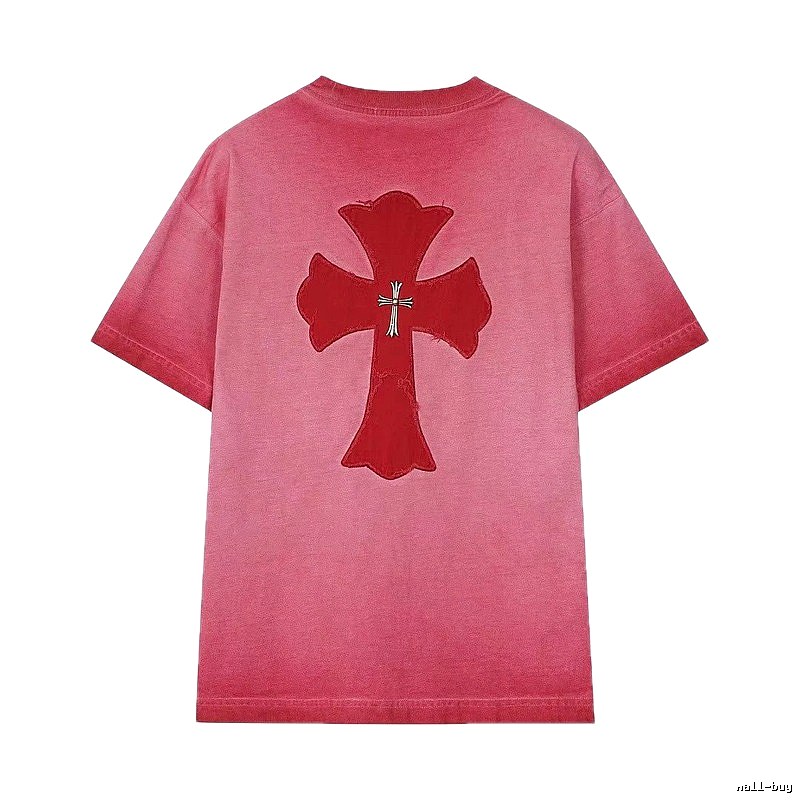 Chrome Hearts Cross Patch Street Style Pink T-Shirt