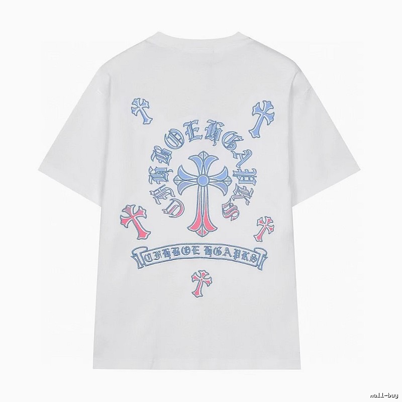 Chrome Hearts Cross Print Trendy Street Style White Short-sleeve T-shirt