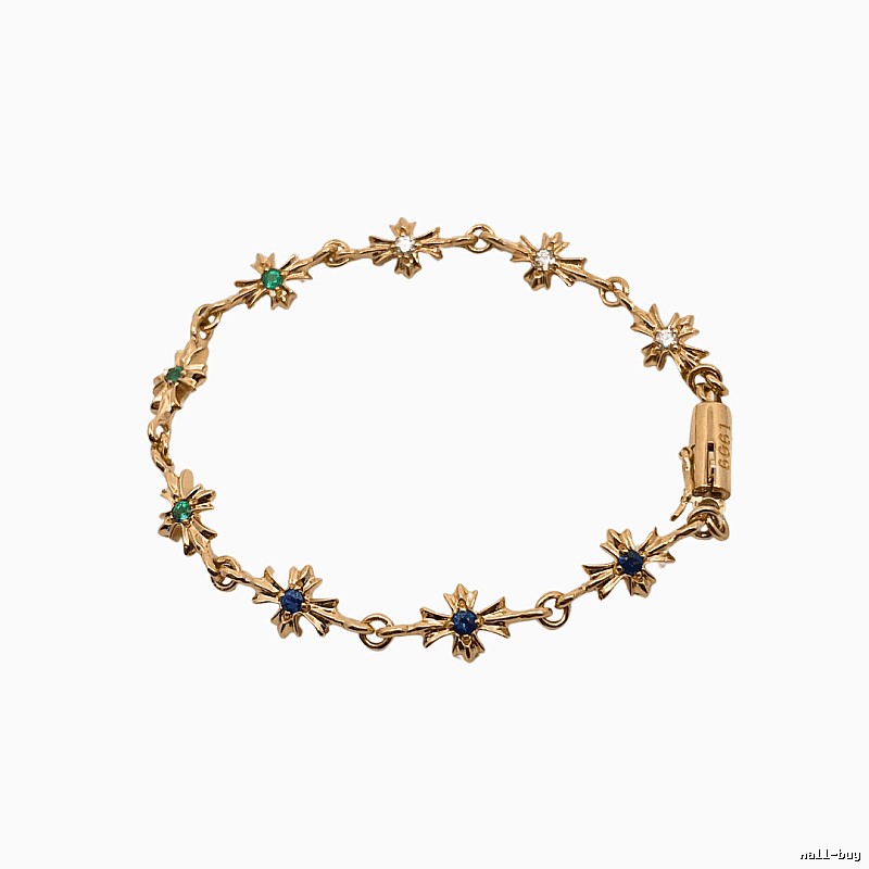 Chrome Hearts Cross Star Retro Style Gold Bracelet