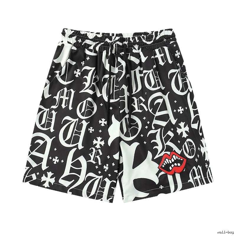 Chrome Hearts Gothic Style Black Shorts