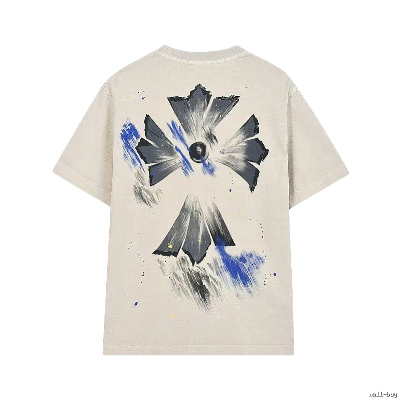 Chrome Hearts Ink-splattered Cross Vintage Off-white T-shirt