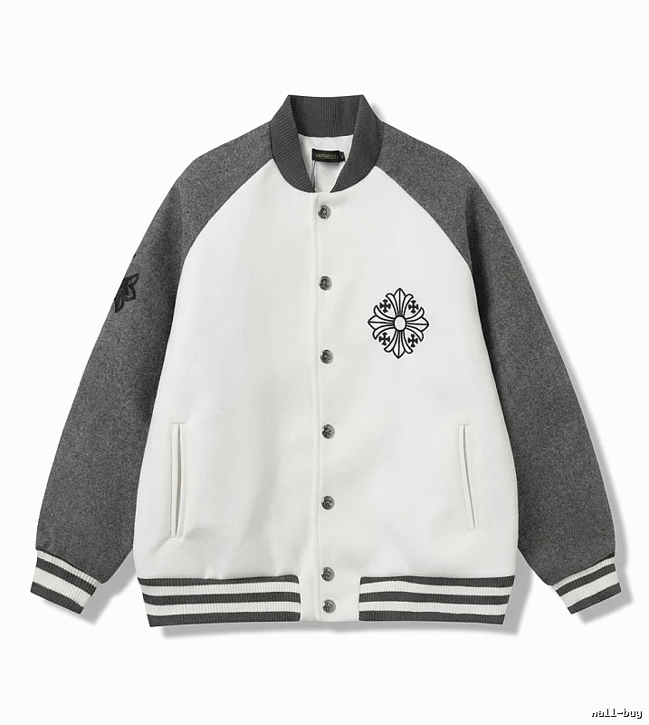 Chrome Hearts Retro Grey and White Collar Jacket