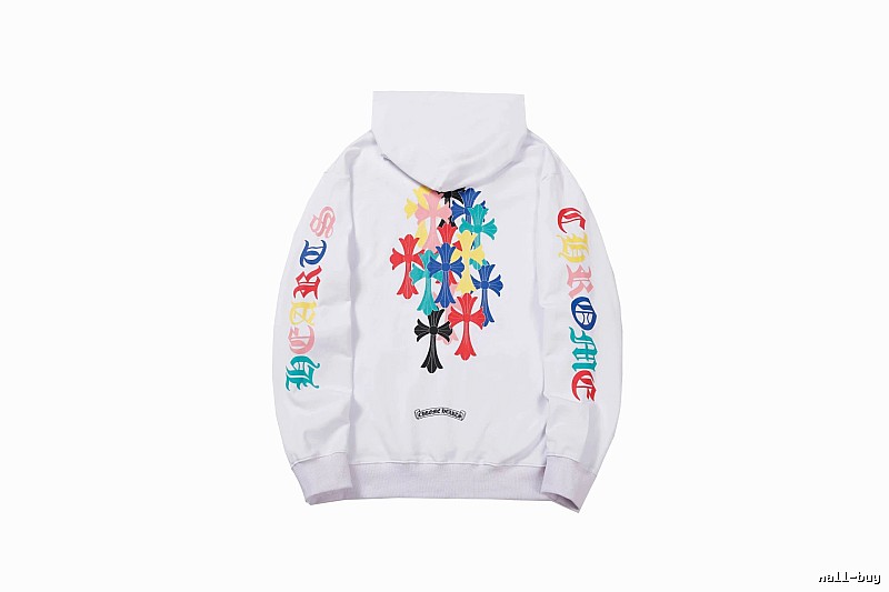 Chrome Hearts Streetwear Cross graphic hoodie Black Blue Cross with Logo Accent