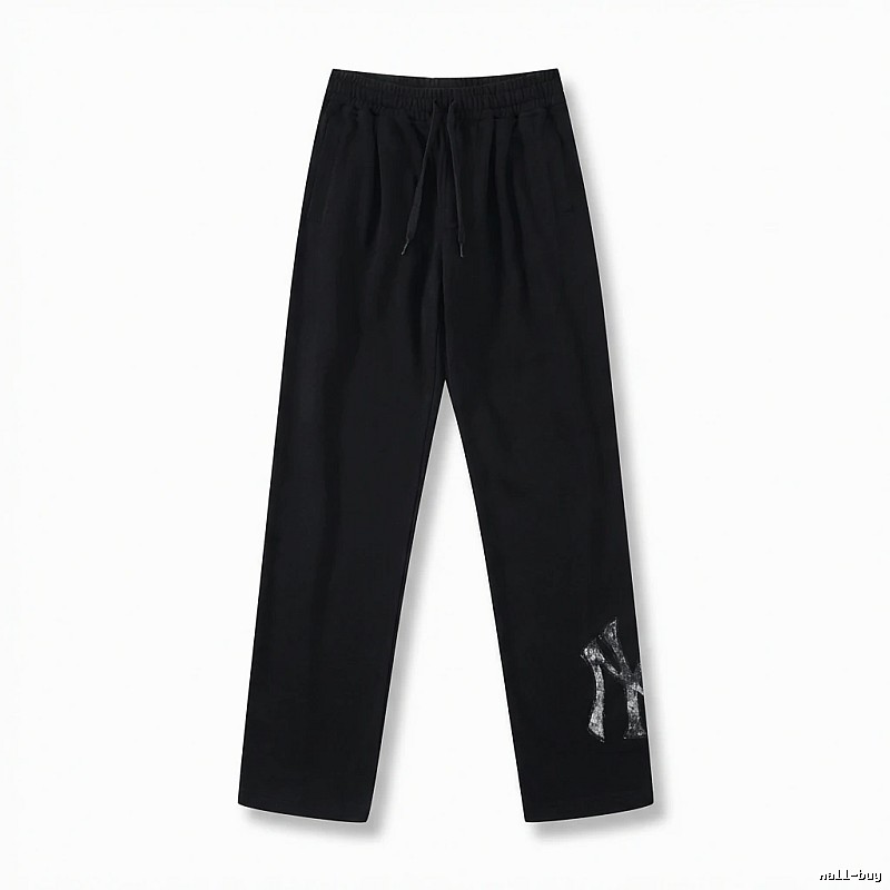Classic trendy brand black trousers of MLB