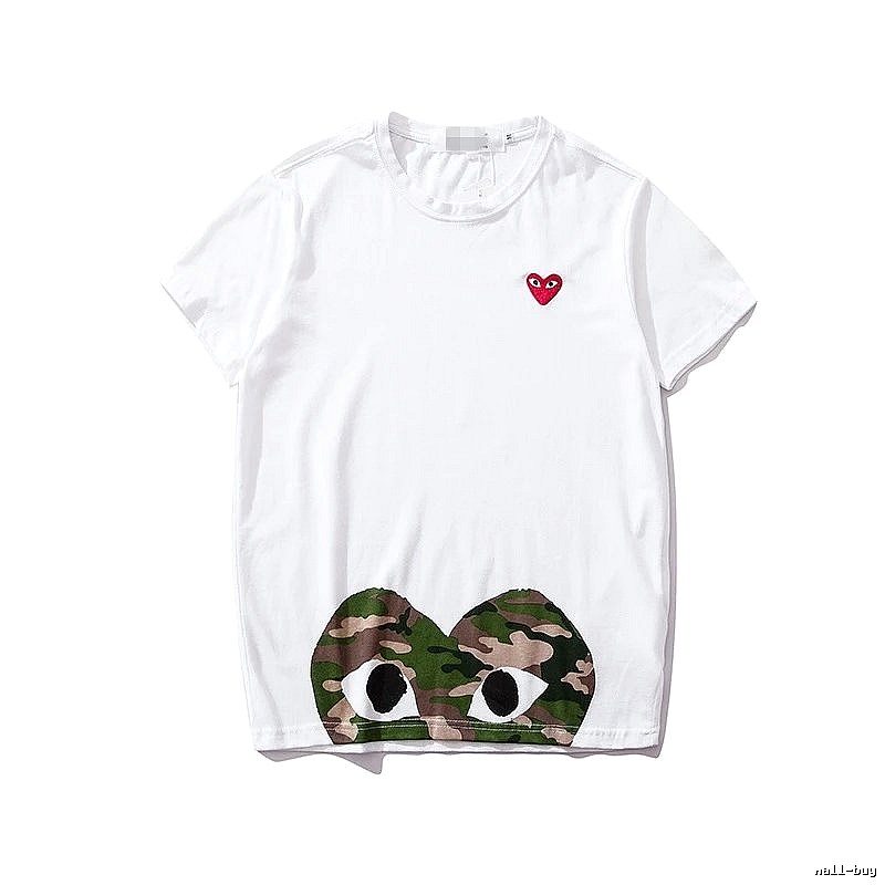 Comme des Garcons PLAY 2021-49 Green Style 2149 Heart Logo T-Shirt Casual Layering