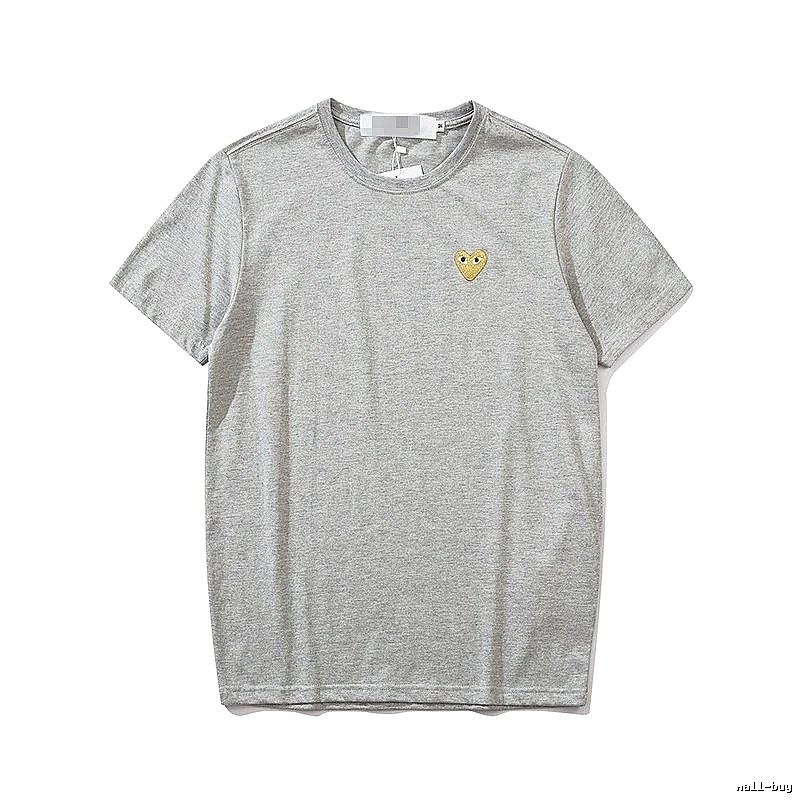 Comme des Garcons PLAY 2021-53 Gray Style 2153 Heart Logo T-Shirt Training Look