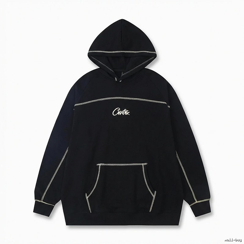Corteiz Embroidered Simple Style Black Sweatshirt