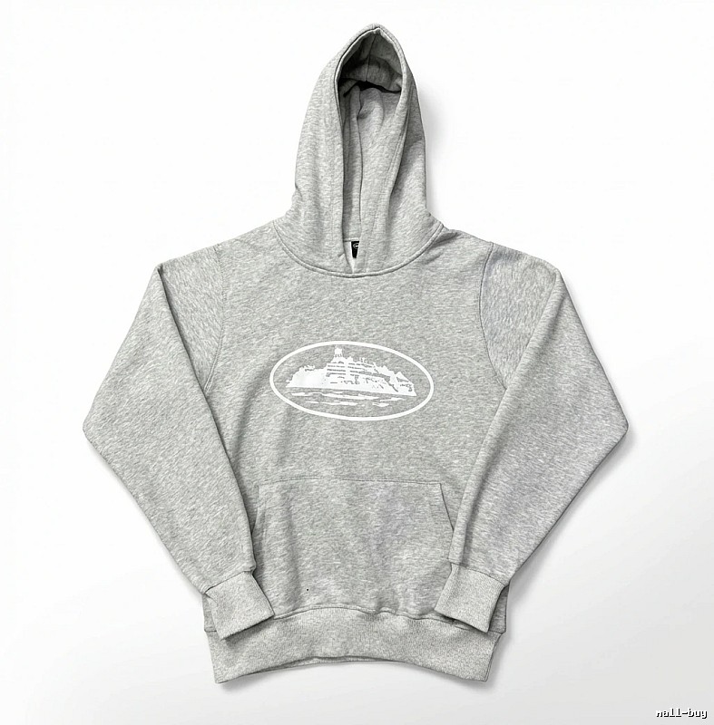 Corteiz Grey Minimalist Style Hoodie