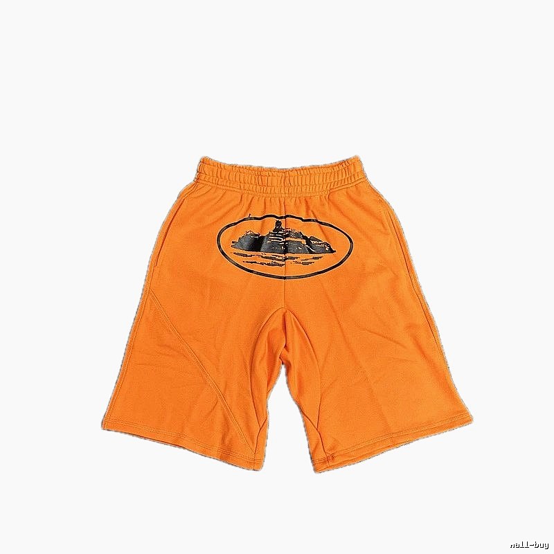 Corteiz Printed Casual Orange Shorts