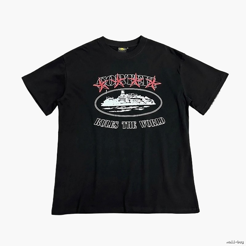 Corteiz Printed Trendy Black T-shirt
