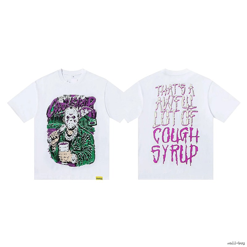 COUGH SYRUP Jason Print Street Style White T-shirt