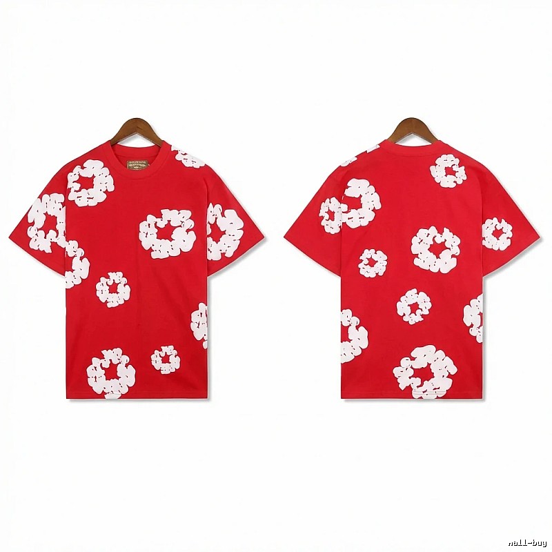 DENIM TEARS printed red T-shirt