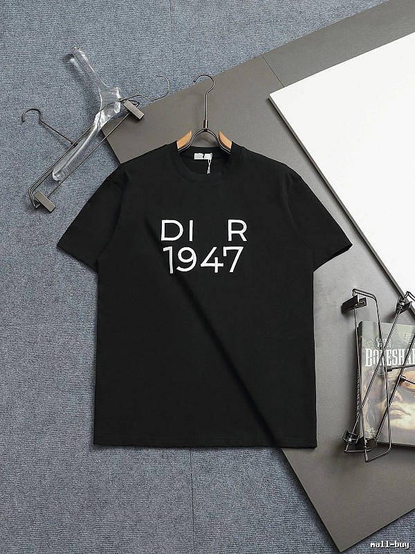 Dior 1947 Minimalist Trendy Black Short-sleeve T-Shirt