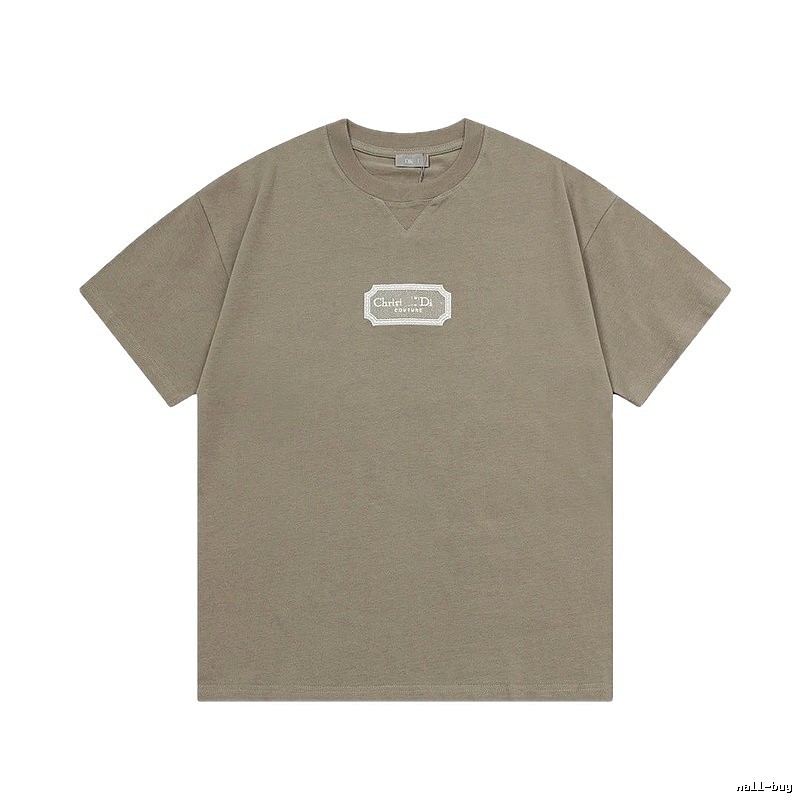 Dior Couture Minimalist Khaki Short-sleeve T-shirt
