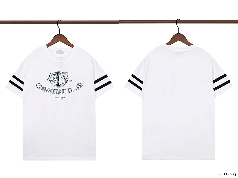 Dior Embroidered Collection Vintage Style White Short-sleeve T-shirt