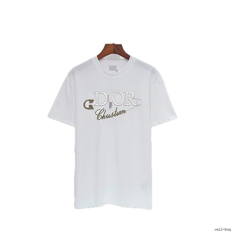 Dior Embroidered Light Luxury Style White Short-sleeve T-shirt