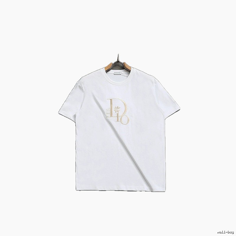 Dior Embroidered Light Luxury Style White T-Shirt