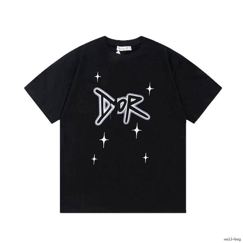 Dior Graffiti Star Street Style Black Short-sleeve T-shirt