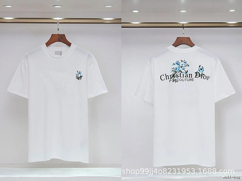 Dior Haute Couture Embroidered Floral-style White T-shirt