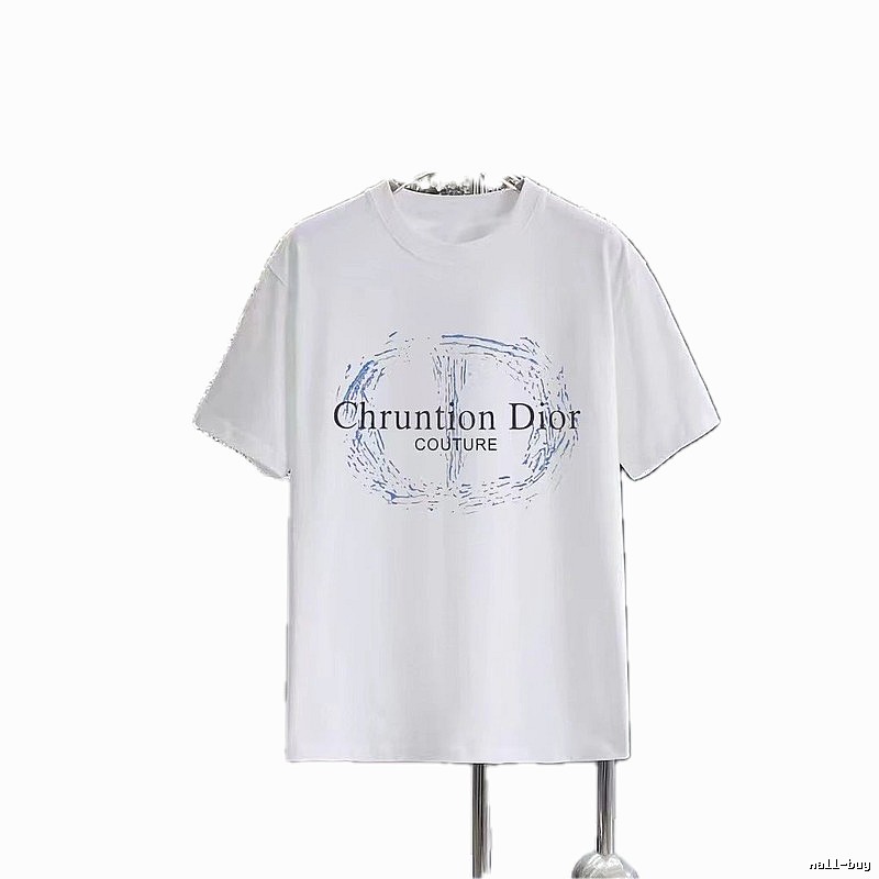 Dior Haute Couture Printed Light Luxury Style White T-shirt