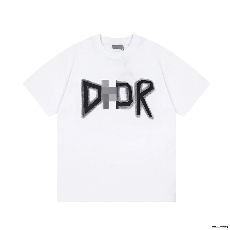 Dior Letter Print Trendy Style White T-Shirt