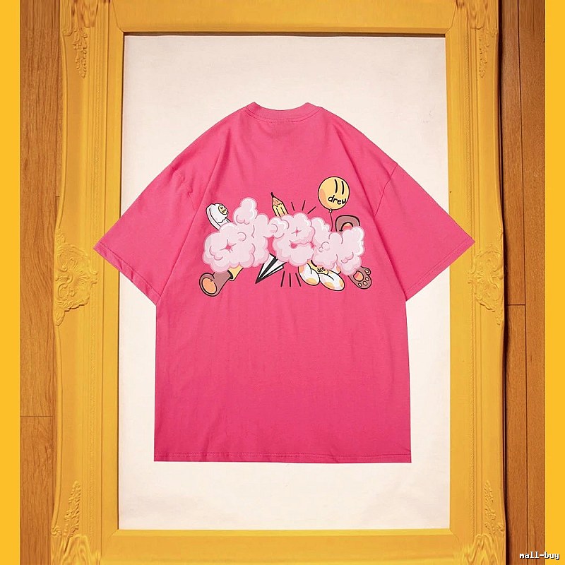 DREW Cloud Print Street Style Pink T-Shirt