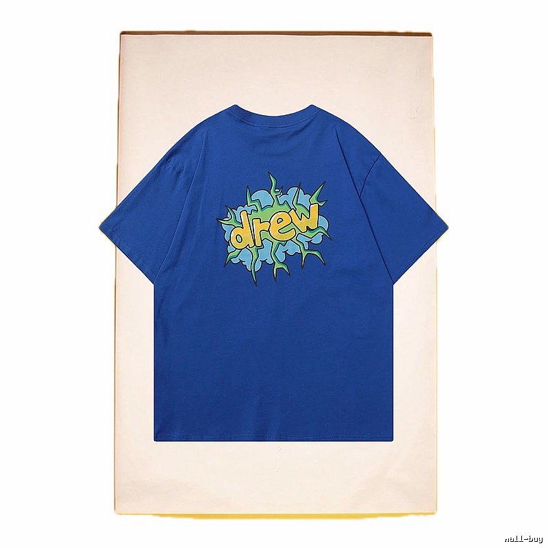 DREW Explosion Print Street Style Blue T-Shirt