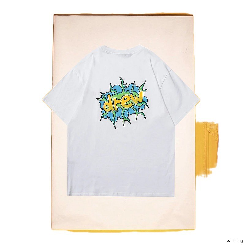 DREW Explosion Print Street Style White T-Shirt