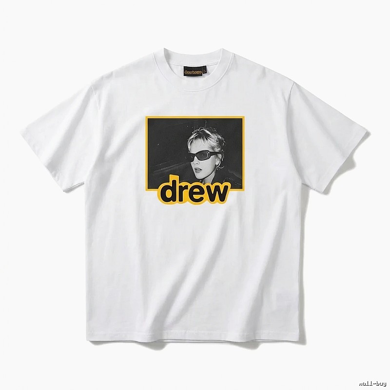 DREW Portrait Print White T-shirt