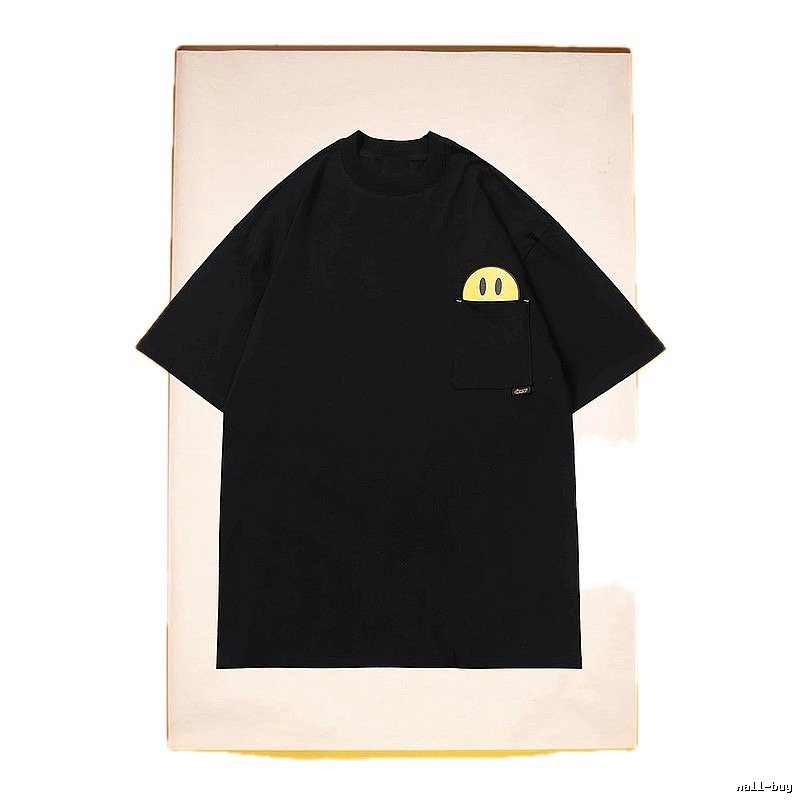 DREW Smiley Series Street Style Black T-Shirt