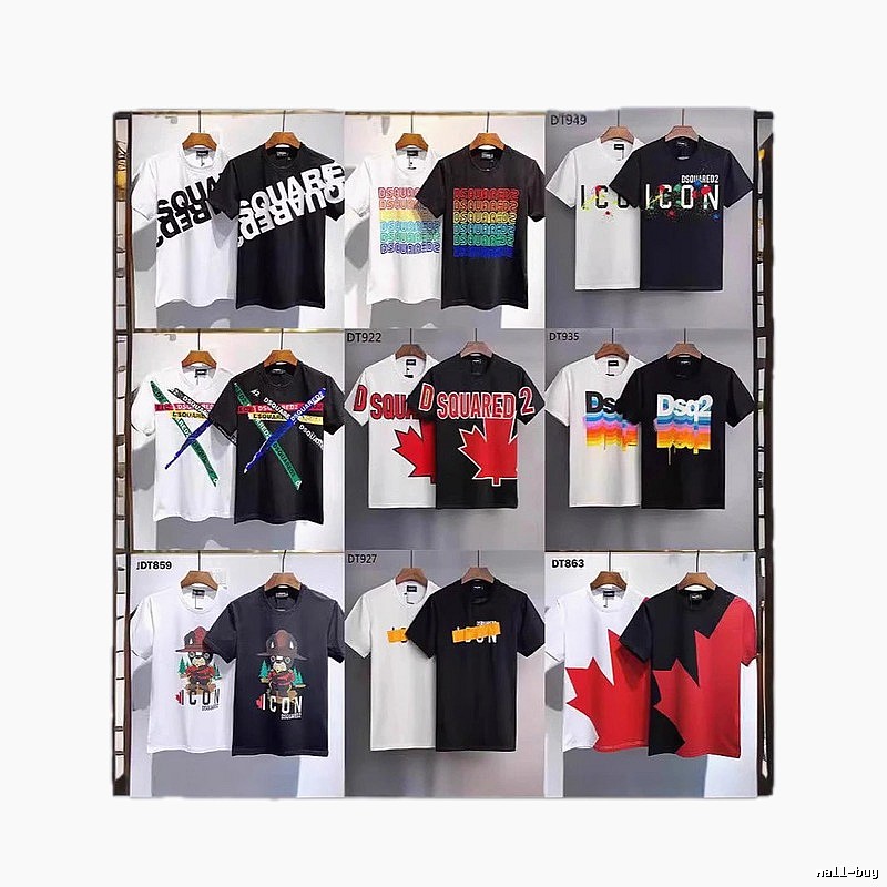 DSQ2 ICON Street Style Black and White Short-sleeve T-shirt