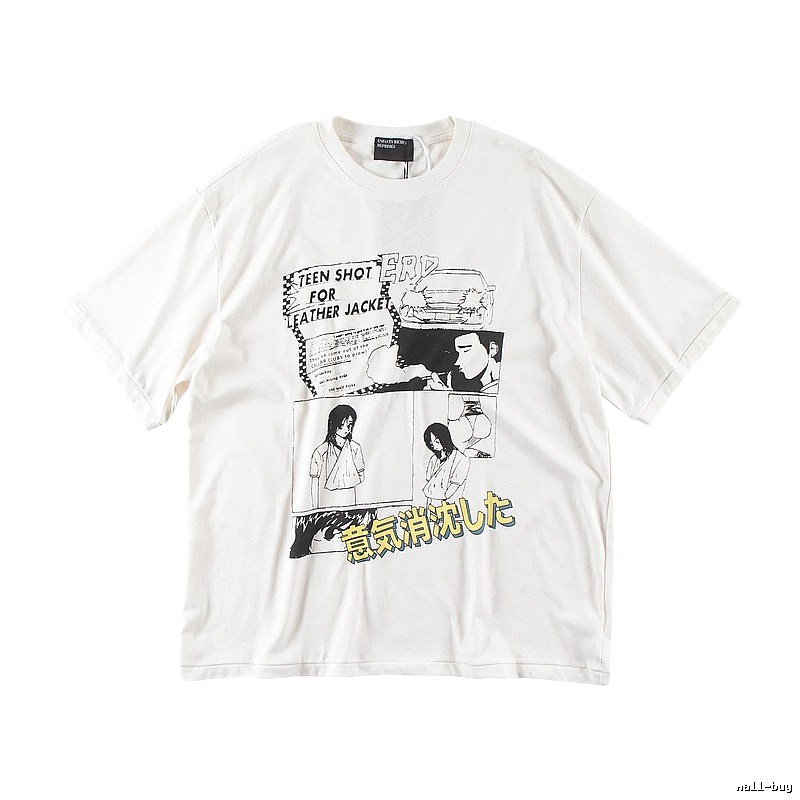 ERD Comic Print Street Style Off-white T-shirt