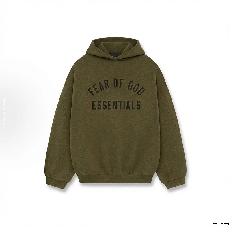 ESSENTIALS minimalist style olive green sweatshirt