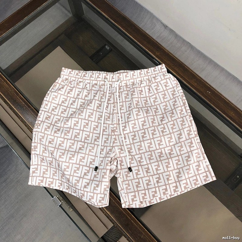 Fendi Double F Monogram Light Luxury Light Brown Casual Shorts