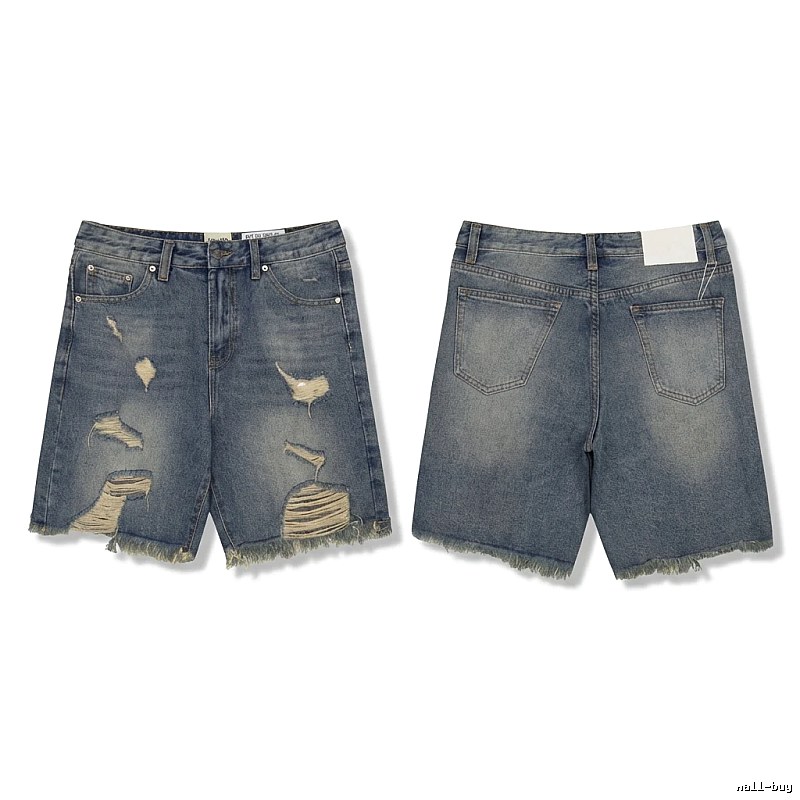 Gallery Dept Ripped and Distressed Denim Shorts