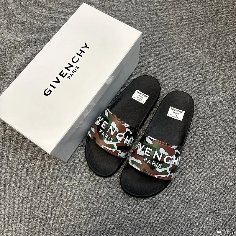 Givenchy Letter Print Trendy Cool Camouflage Slides