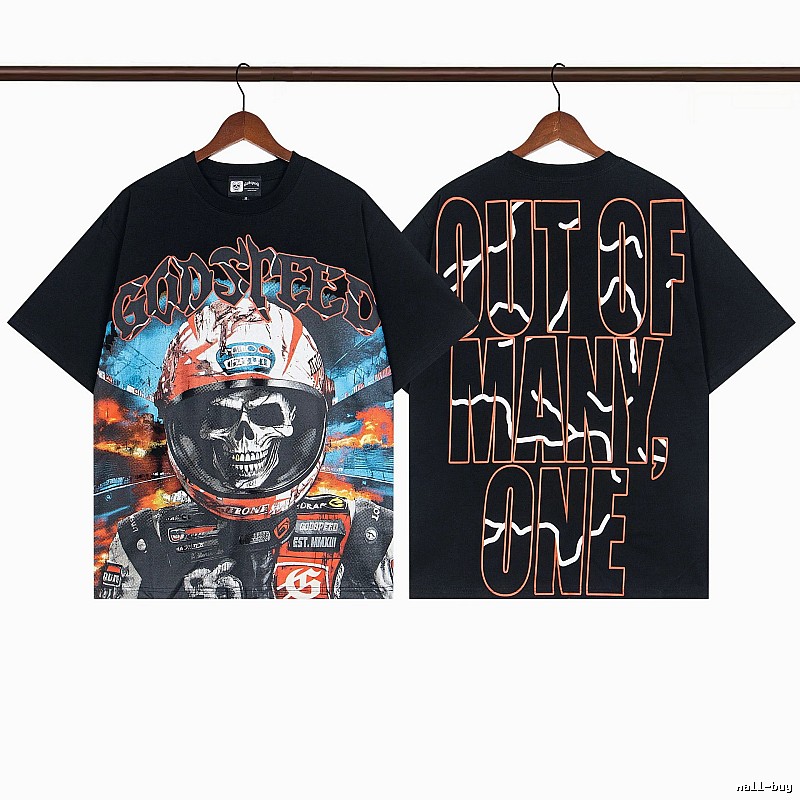 Godspeed Skull Motorcycle Street Style Black Short Sleeve T-Shirt