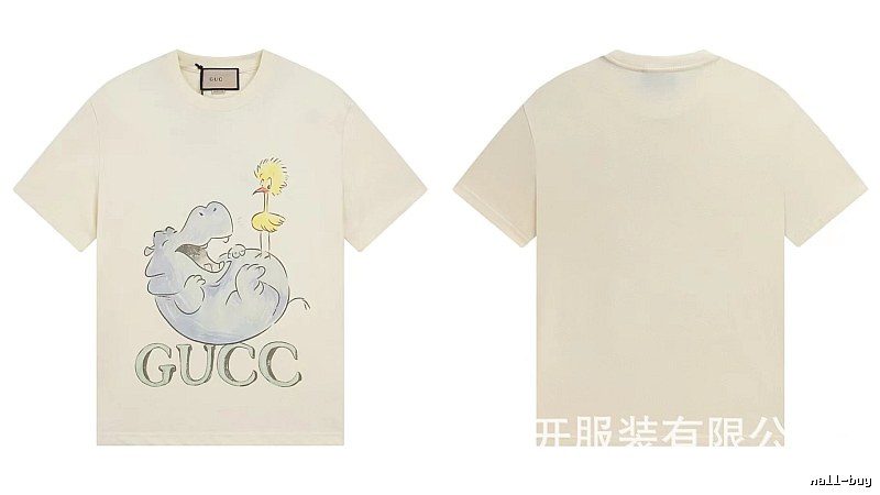 Gucci Cartoon Hippo Casual Off-white T-shirt