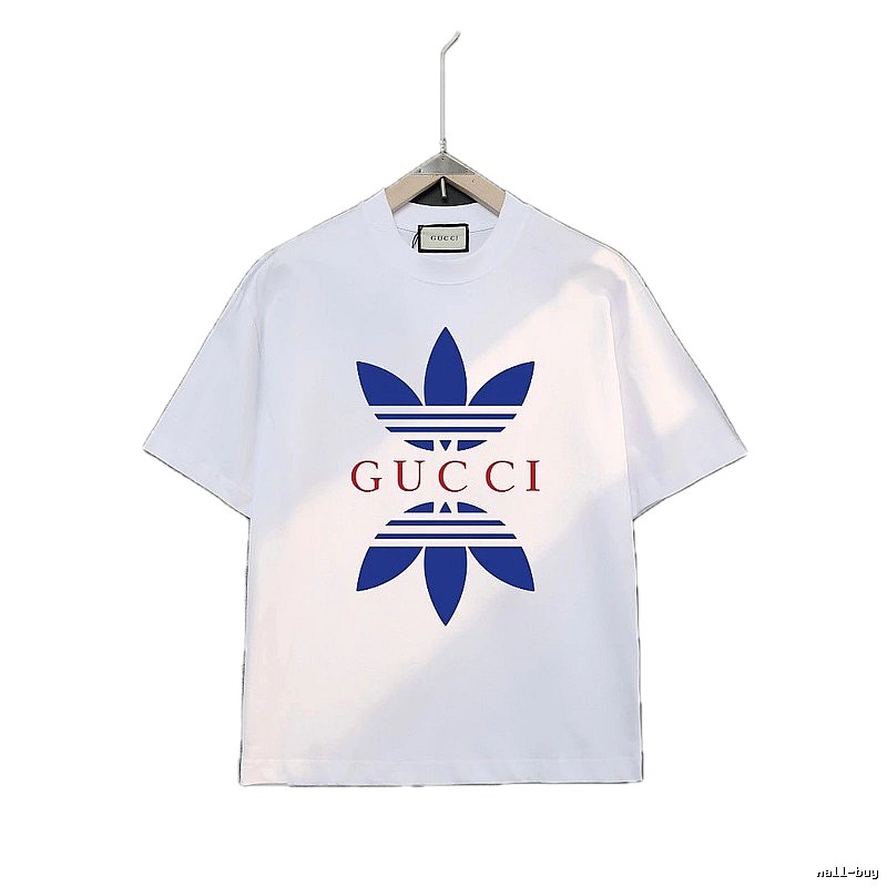 Gucci clover blue and white short-sleeved shirt