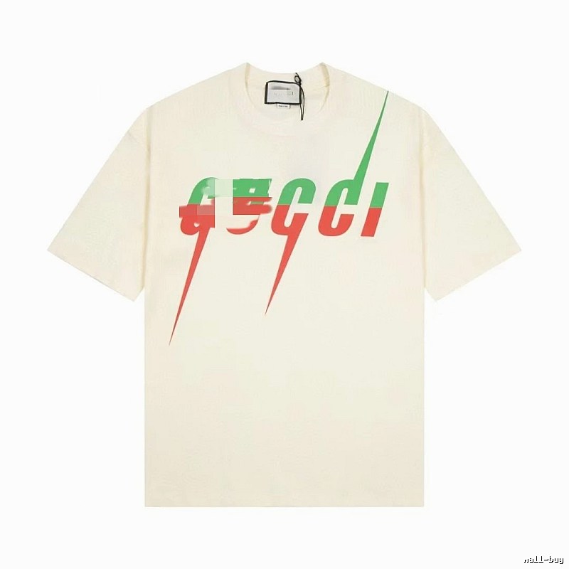 Gucci Color-block Print Casual Style Off-white Short-sleeve T-shirt