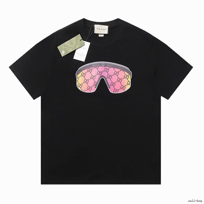 Gucci-printed fashionable black T-shirt
