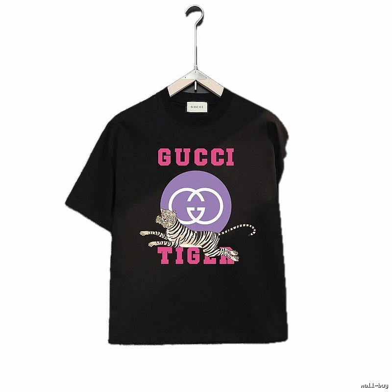 Gucci Tiger Print Trendy Black T-shirt