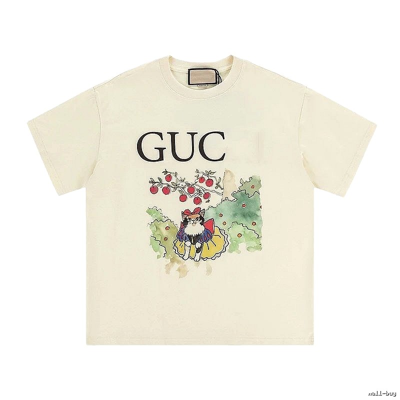 Gucci Vintage-style Cat Print Off-white T-Shirt