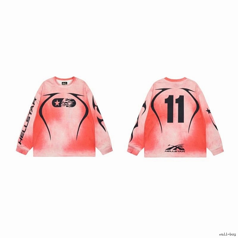 Hellstar 11 Street Style Gradient Pink Long-sleeve T-shirt